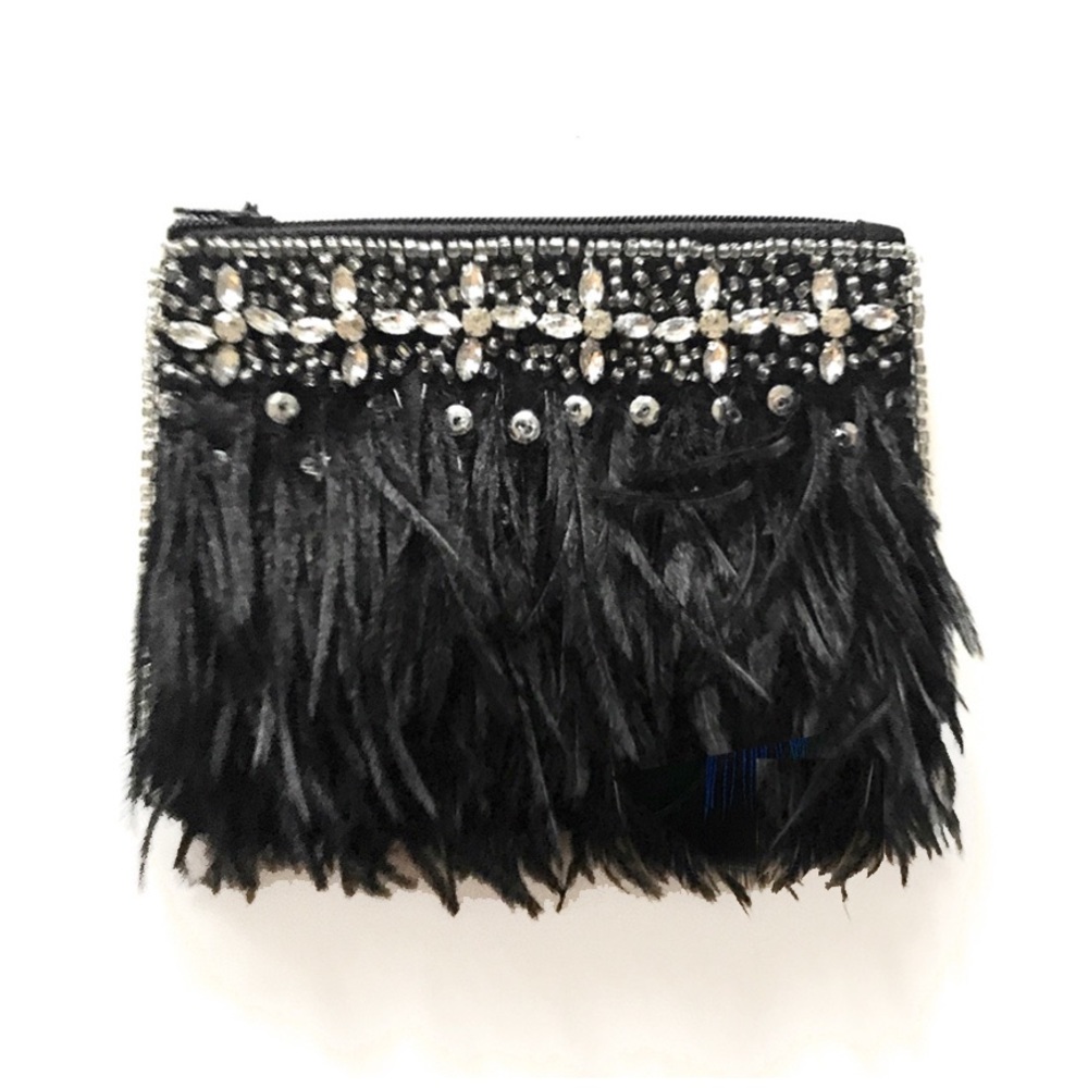 Beaded Feather Purse - NWOT